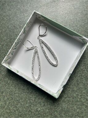 CZ Teardrop Dangle earrings
